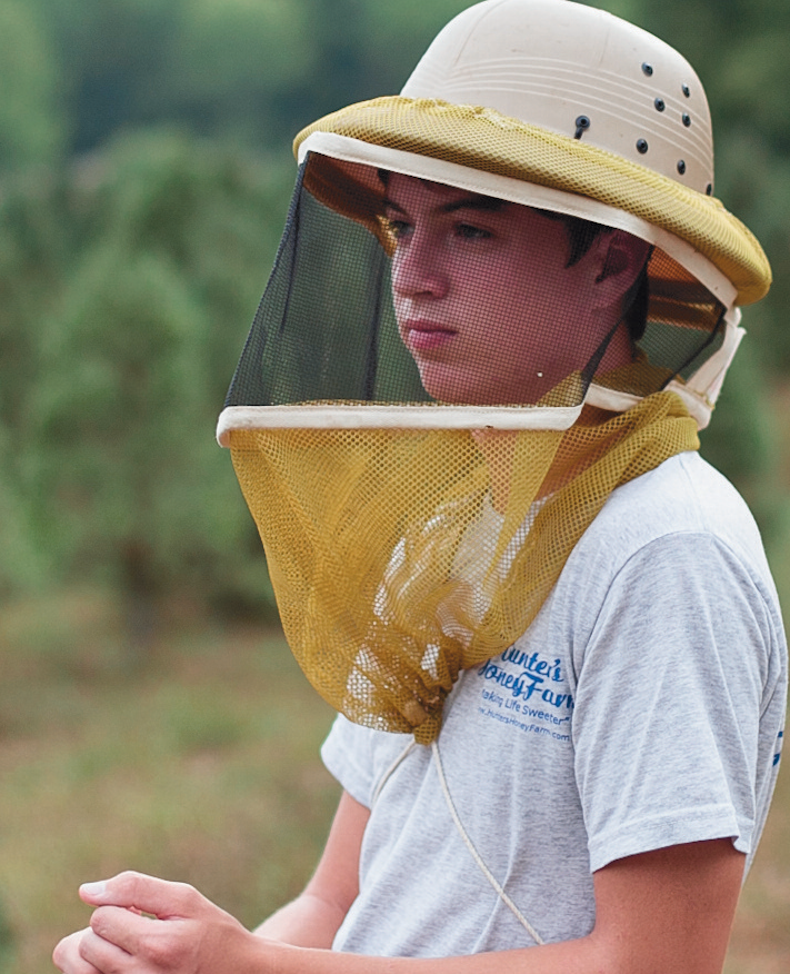 Ross, Hunter's son - Caption>Ross, Hunter’s son” /> <imgPhotographer>Kelley Jordan Heneveld</imgPhotographer></p><h3><strong>SWEET STUFF</strong></h3><p>“It’s endless what we can do with honey and the beeswax products,” Hunter says. The farm’s store is proof.</p><p>A smattering of what’s for sale: several varieties of honey, in sizes from eight ounces to 60 pounds. Honey caramel puffs (a top seller). Beeswax candles. Honey barbecue, mustard and hot wing sauces. Beeswax furniture  polish. Pollen. Honey dog treats. (Cat treats are coming soon.) Honey hand soap and honey butter developed by Hunter’s daughter. There is even a honey-of-the-month club.</p><p>At Thr3e Wise Men Brewing Co., Hunter’s clover honey adds flavor to the Centennial Martyr Double IPA.</p><p>The farm also offers Christmas trees and a variety of tours that let you bottle your own honey, for example, or make a beeswax candle.</p><p>Hunter isn’t sure if his children will continue selling the products, trees and tours when he eventually stops, but for now, he’s glad a fourth generation follows this tradition.</p><p>“We’re working with wholesome products, and we can be together,” he says. “It’s a great way to raise a family.”</p><hr /><h3><strong>WHERE TO FIND HUNTER’S HONEY</strong></h3><p>Hunter’s honey and other products are sold at the Bloomington, Indianapolis and Carmel farmers’ markets and at stores including Georgetown Market (GeorgetownMarket.com) and Adrian Orchards (AdrianOrchards.com) in  Indianapolis, Bloomingfoods (Bloomingfoods.coop) in Bloomington and Double Oak Farm (2OakFarm.com) in Columbus. Order online at HuntersHoneyFarm.com.</p><p><img decoding=