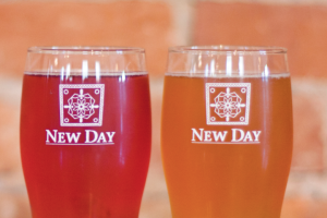 Free Thinker (left) a carbonated blueberry and honey wine and Johnny Chapman hard apple cider (right). Free Thinker Cocktail and Johnny Chapman Hard Apple Cider