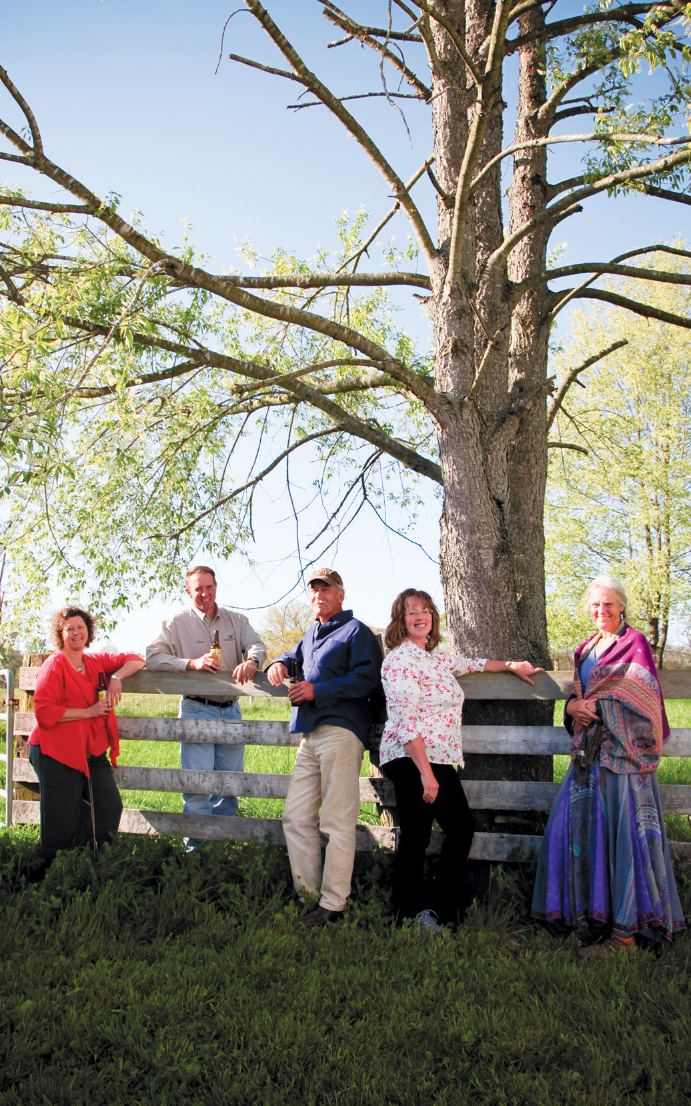 Farmers (from left) Diana and Dave Fischer of Fischer Farms, Deryl Dale of Harvest Moon Flower Farm, Teresa Birtles of Heartland Family Farm, Linda Chapman of Harvest Moon