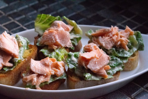 salmon crostinis