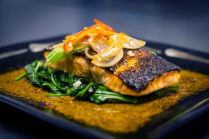 Chef Charles Bryant's Grilled Salmon and Greens